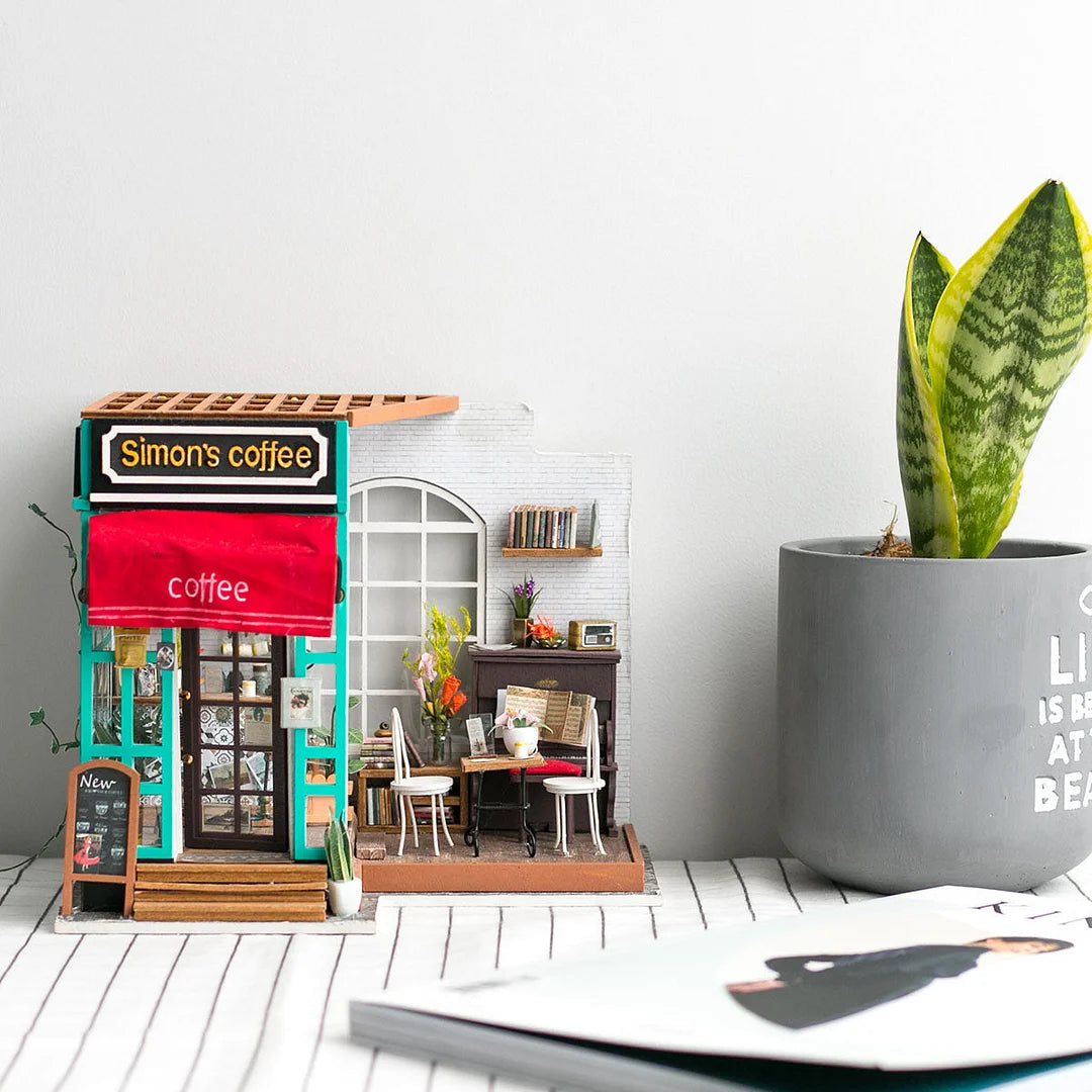 Simon's Coffee Shop DIY Miniature Dollhouse Kit DG109
