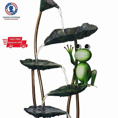 Frog Lotus Leaf Outdoor Fountain Floating Outdoor Decoration Pond Garden Pool