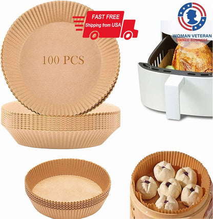 100 PCS Air Fryer Disposable Paper Liner Non-Stick Parchment for Baking Roasting