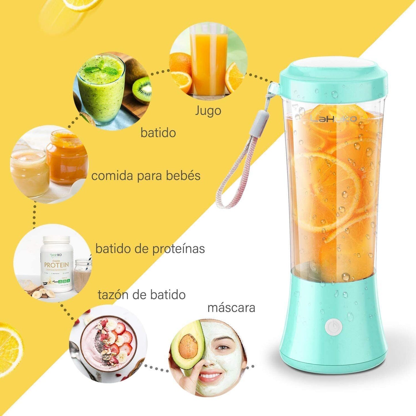 380ml Portable Juicer Cup USB Rechargeable Blender Smoothies Mixer Fruit Machine