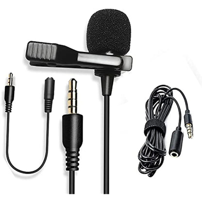 Clip On Mini Mic Microphone 3.5mm Lavalier Lapel For Mobile Phone PC Recording