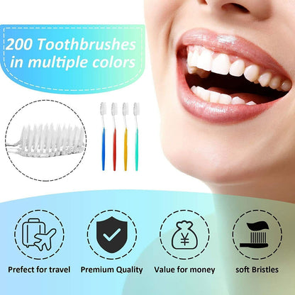 100/200 Toothbrushes lot Bulk Wholesale Standard Classic Toothbrush disposable