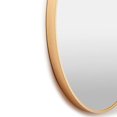 Round Wall Mirror with Metal Frame for Entryways, Washrooms, Living Rooms, Black